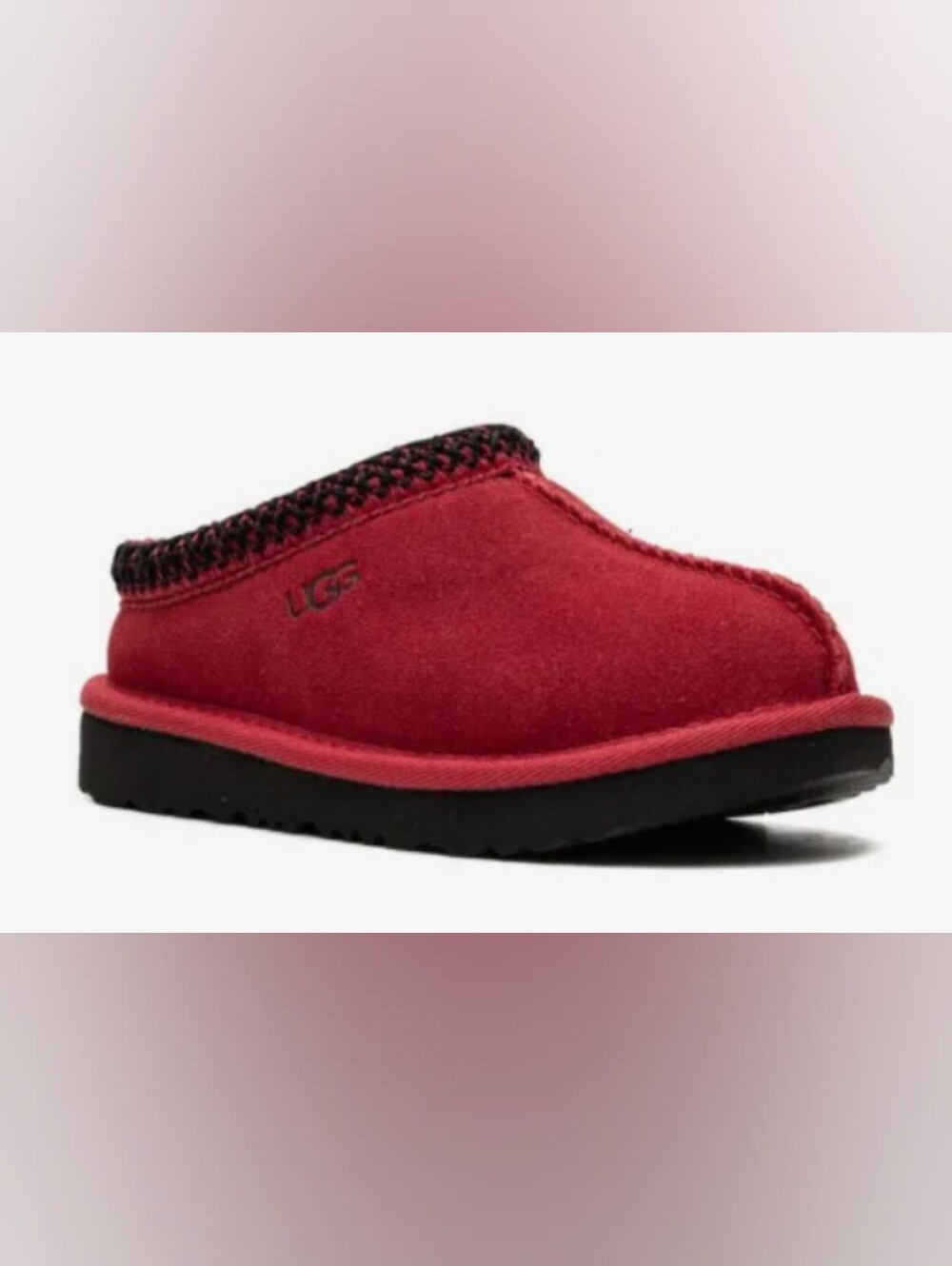 UGG Kids' Tasman II Samba Red Slippers Size 5 New MSRP $90